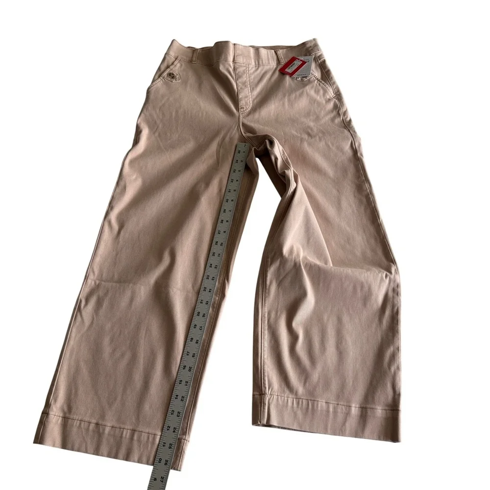 Spanx NWT Cropped Wide Leg Stretch Twill‎ Pants High Waist Pale Pink XL